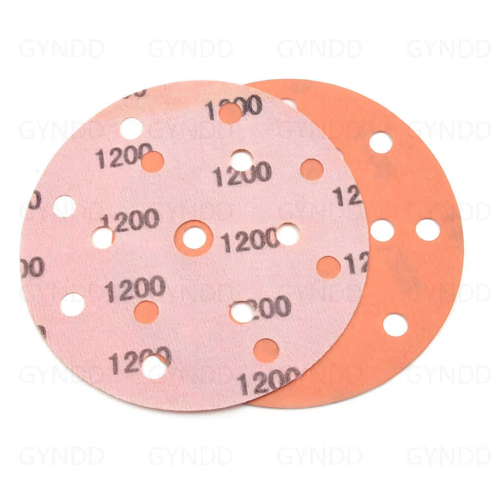 150mm Sanding Discs 6/9/15/17 Hole Sandpaper 600-5000 Grit Orbital Sander Pads