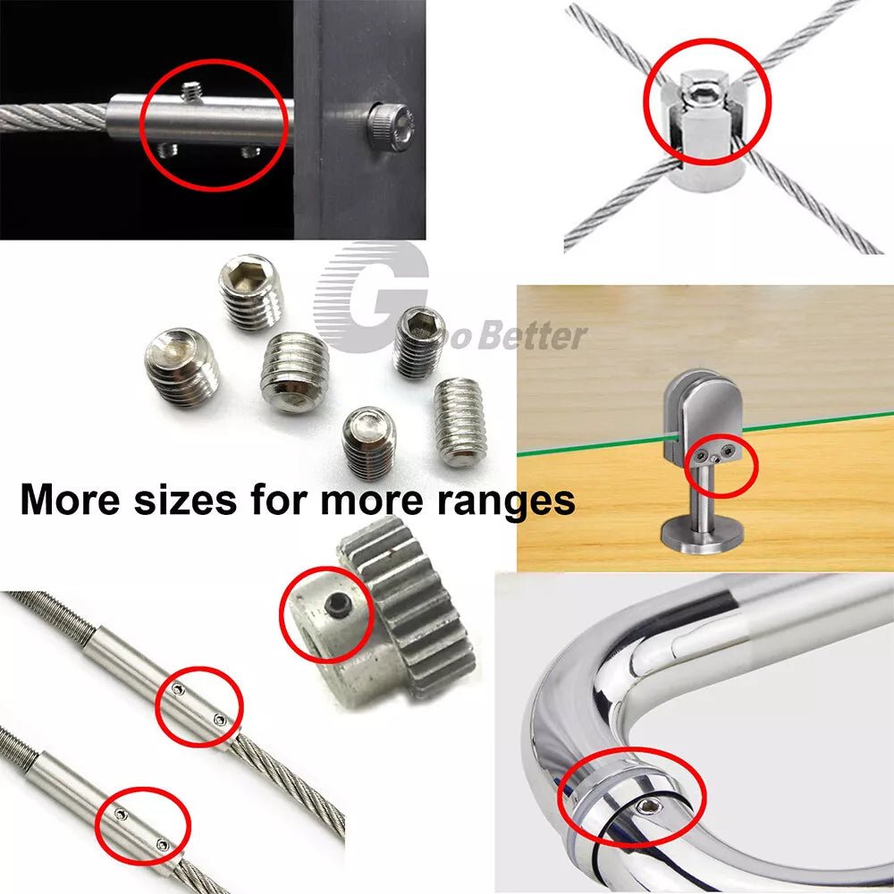 304 Stainless Steel Allen Flat end Grub Screws M2 M2.5 M3 M4 M5 M6 M8 10Pcs - HomeDIYer