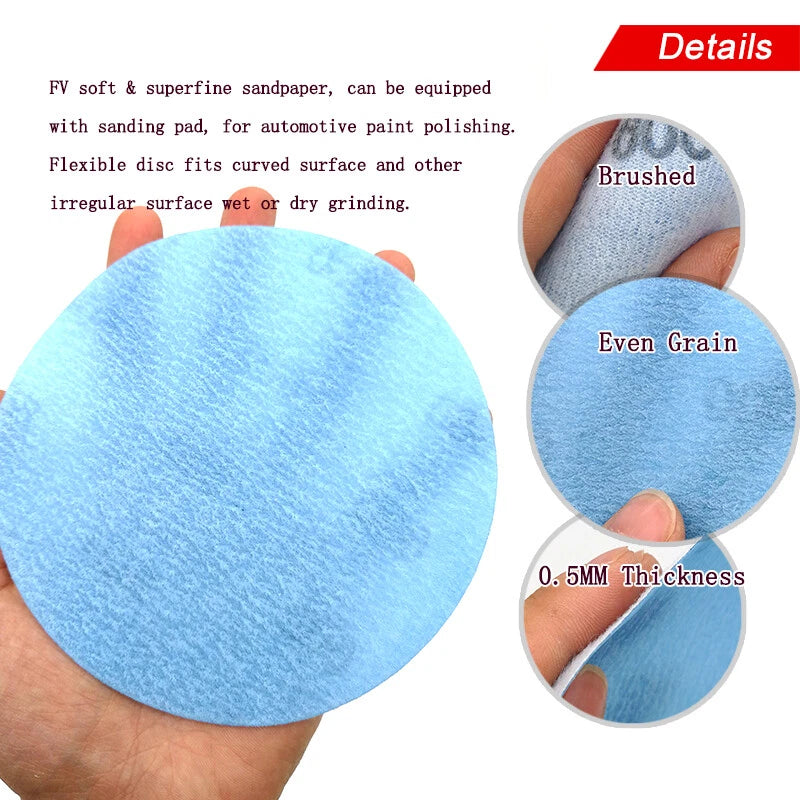 5" 6" Wet & Dry Sanding Discs Orbital Sander Sandpaper Pads Hook Loop P600-P5000