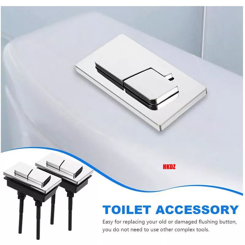 Replacement Bathroom Toilet Push Button Rectangle Dual Flush Buttons Water Tank - HomeDIYer
