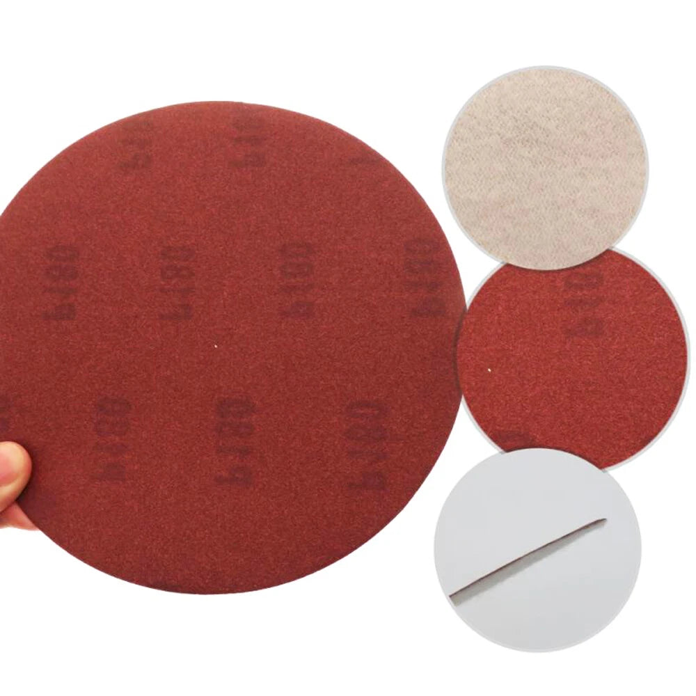 Dry 75/100/125/150 mm Red Abrasive Sanding Disc Hook Loop Sandpaper Grit 40-2000
