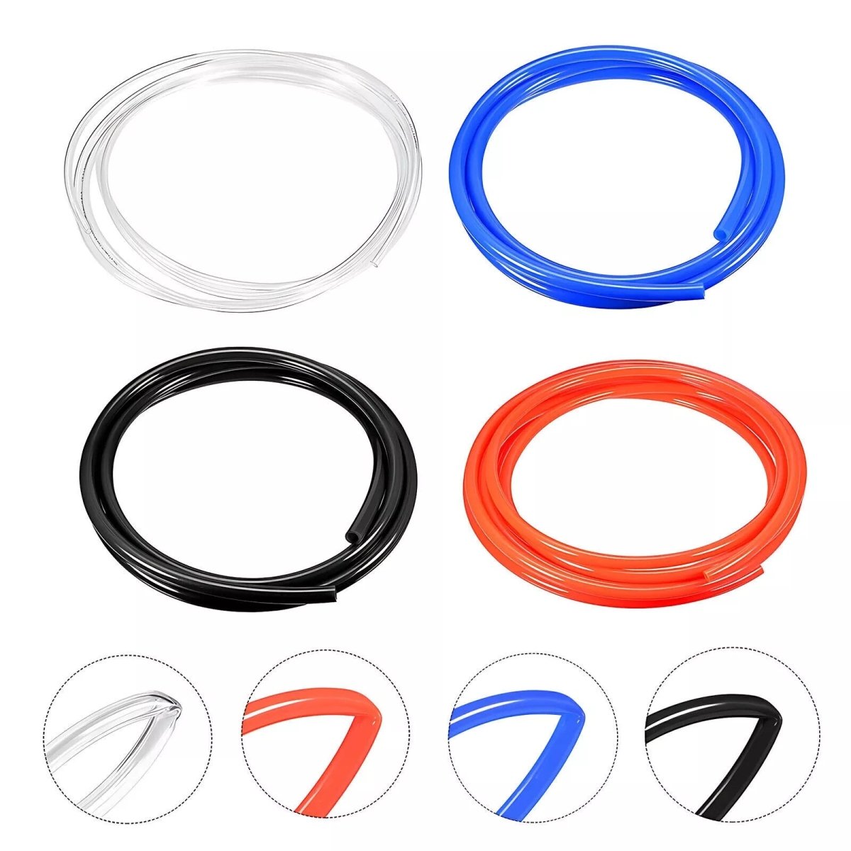 Polyurethane Flexible Tubing Pneumatic PU Pipe Tube Hose - Air Chemical Fuel Oil Length 1 m - HomeDIYer