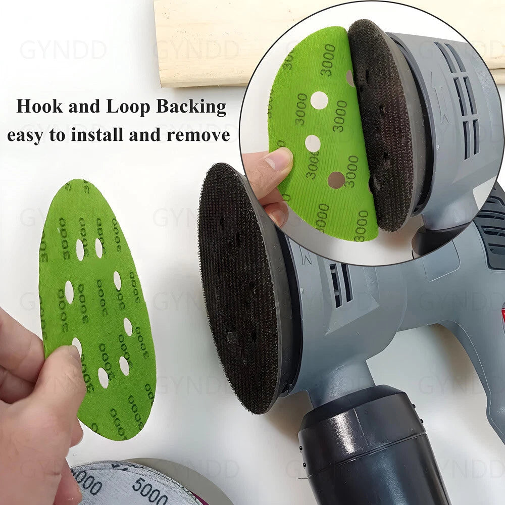 150mm Sanding Discs 6/9/15/17 Hole Sandpaper 600-5000 Grit Orbital Sander Pads