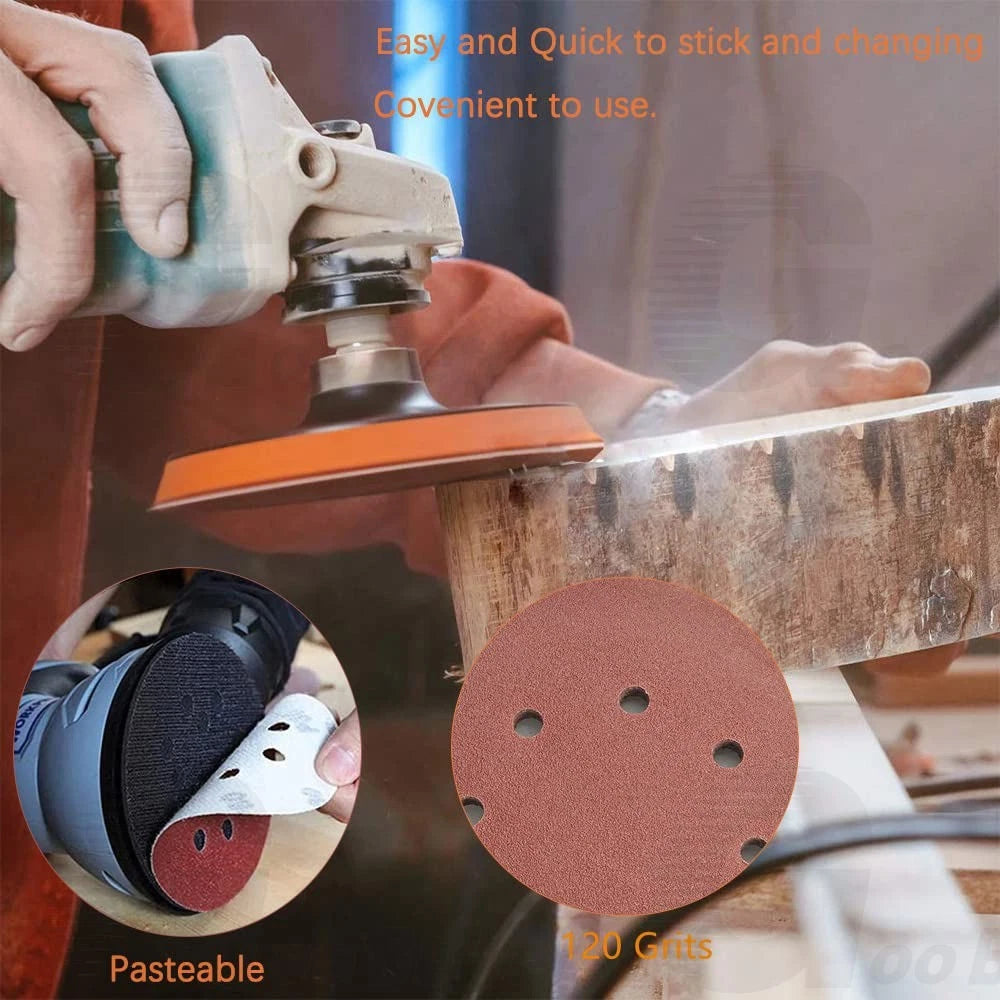 10Pcs 7 Inch 8 Hole Hook & Loop Sanding Disc 40-400 Grit for Flocking Sandpaper
