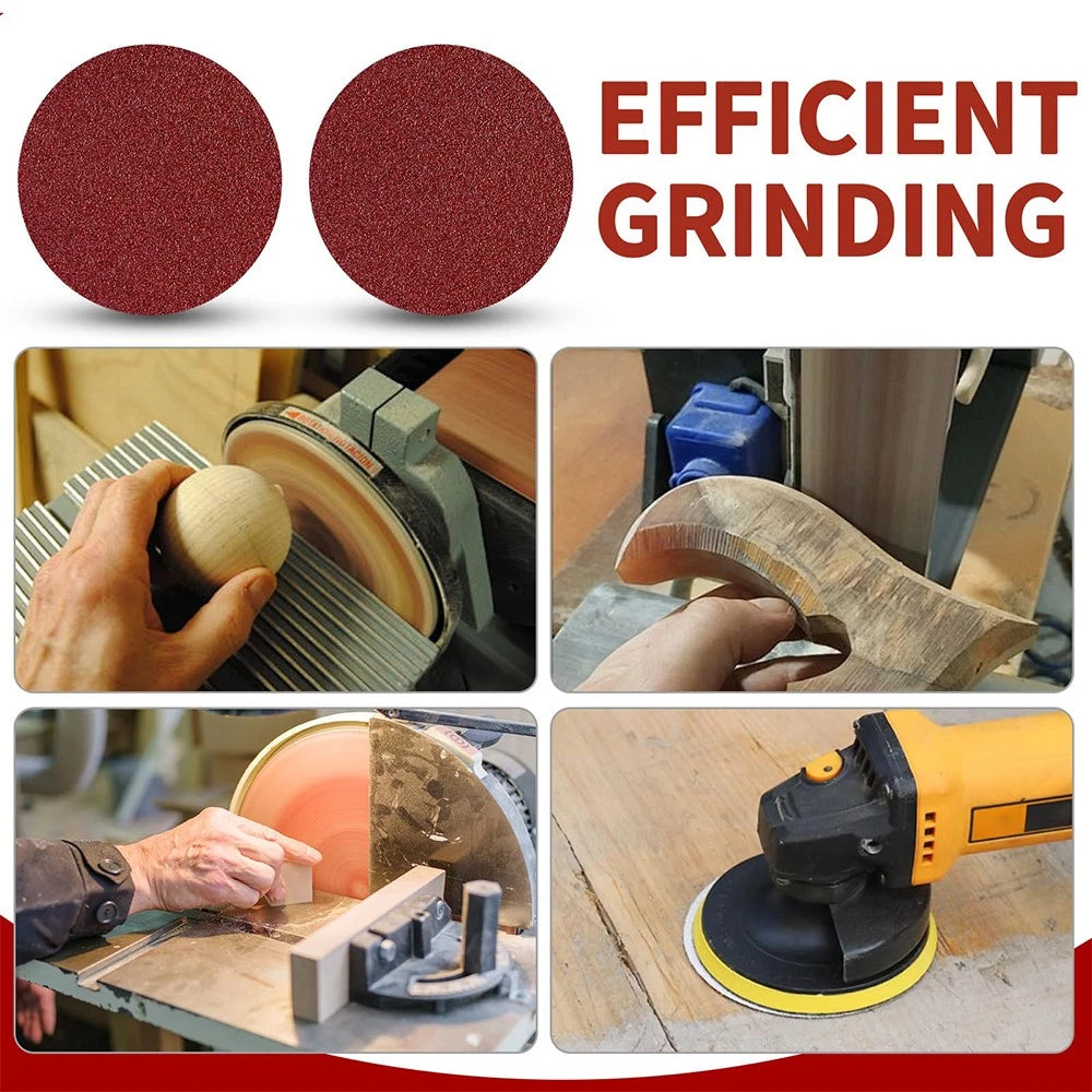 1" to 7" Inch Dry Sanding Discs Pads Hook & Loop Sandpaper Pads 40-2000 Grit