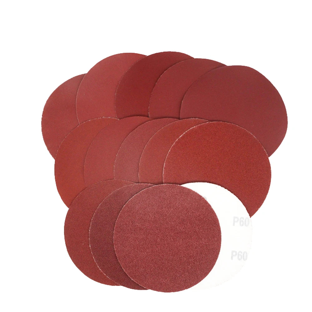 Dry 75/100/125/150 mm Red Abrasive Sanding Disc Hook Loop Sandpaper Grit 40-2000