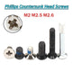 M2 M2.5 M2.6 Phillips Countersunk Head Machine Screws – Carbon Steel, 3–19mm