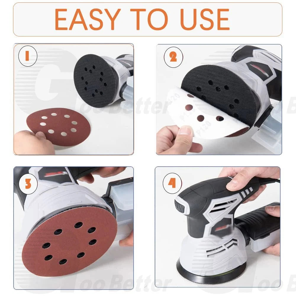 10Pcs 7 Inch 8 Hole Hook & Loop Sanding Disc 40-400 Grit for Flocking Sandpaper