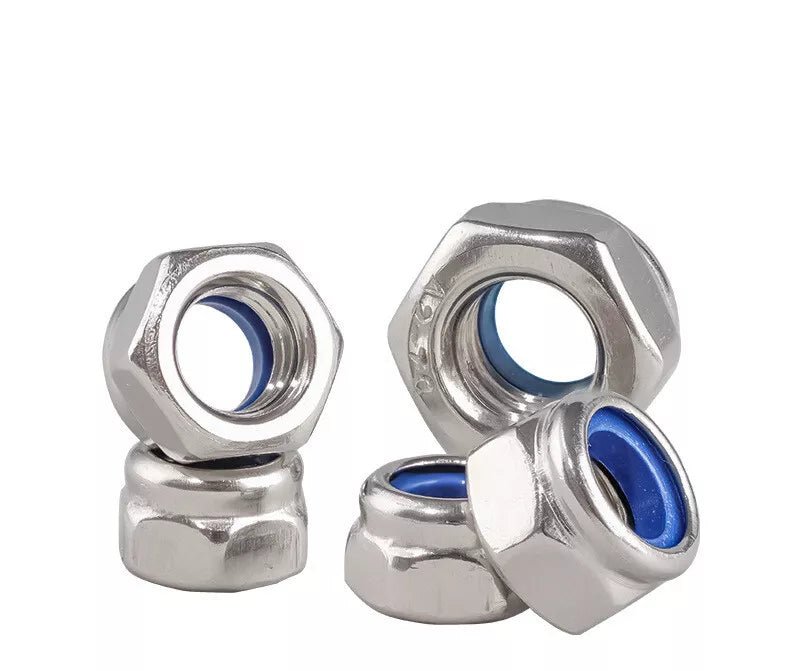 10Pcs Carbon Steel Nickel Plated Hex Nylon Lock Nuts M2 M2.5 M3 M4 M5 M6 M8 - HomeDIYer