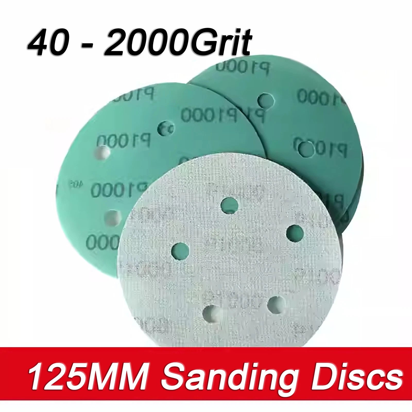 5 Inch 125mm Wet and Dry Sanding Discs Sandpaper Film Pads 40-2000 GRIT 5 Hole