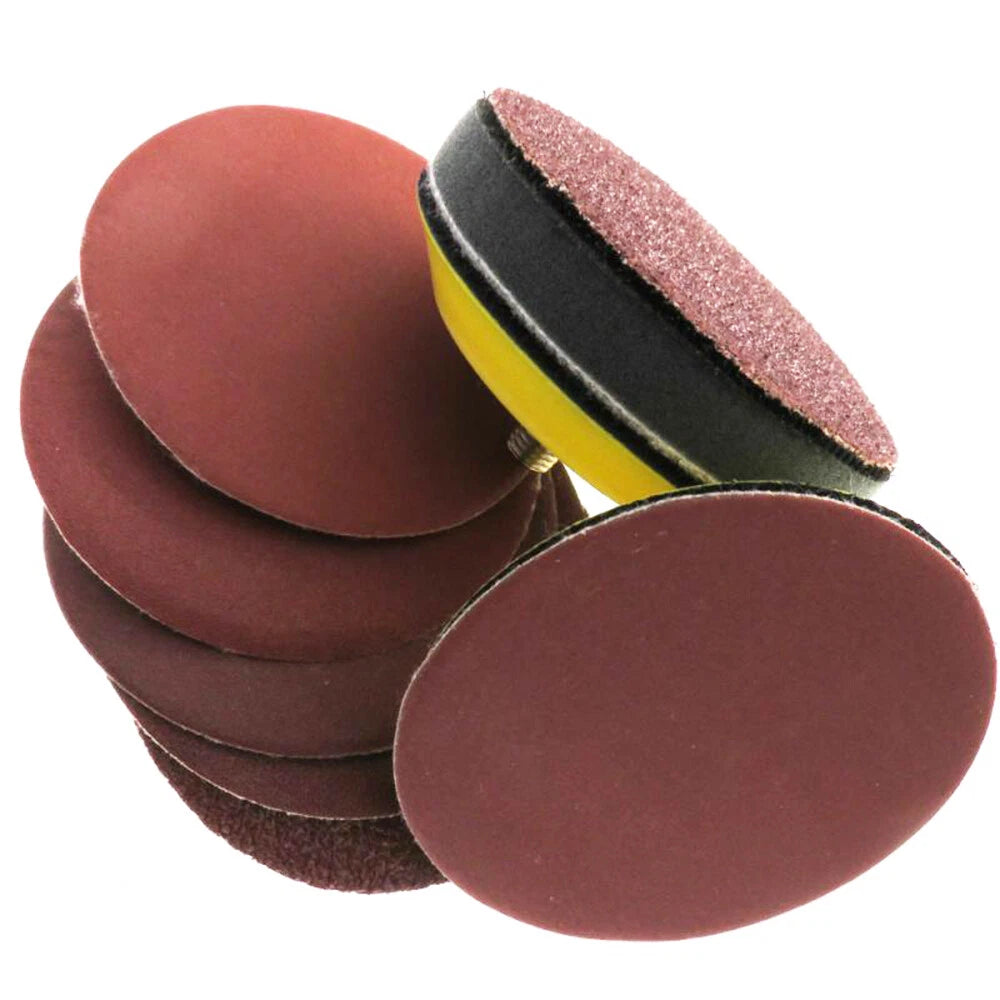Dry 75/100/125/150 mm Red Abrasive Sanding Disc Hook Loop Sandpaper Grit 40-2000
