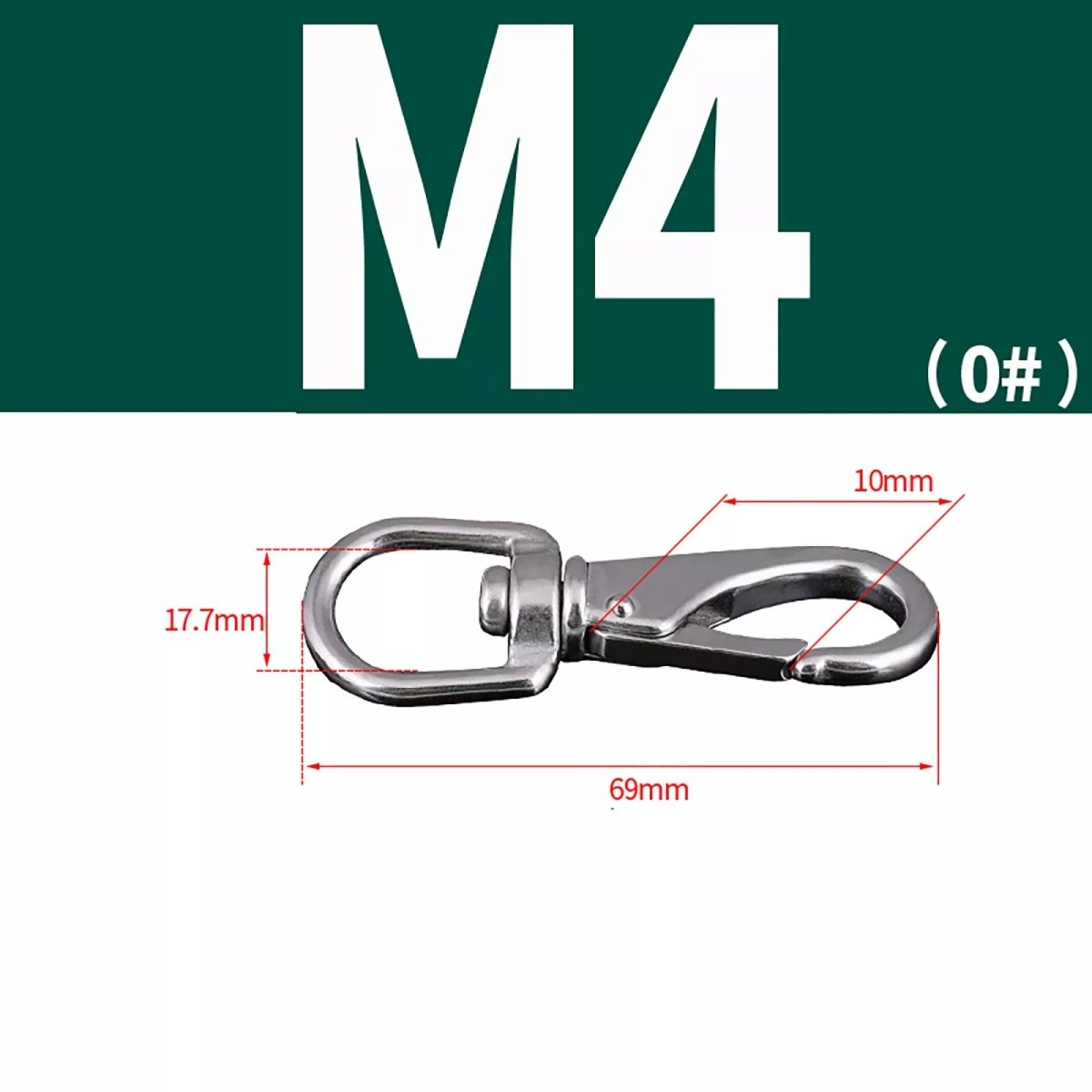 304 Stainless Steel Swivel Eye Snap Hooks M4 M5 M6 M7 - HomeDIYer