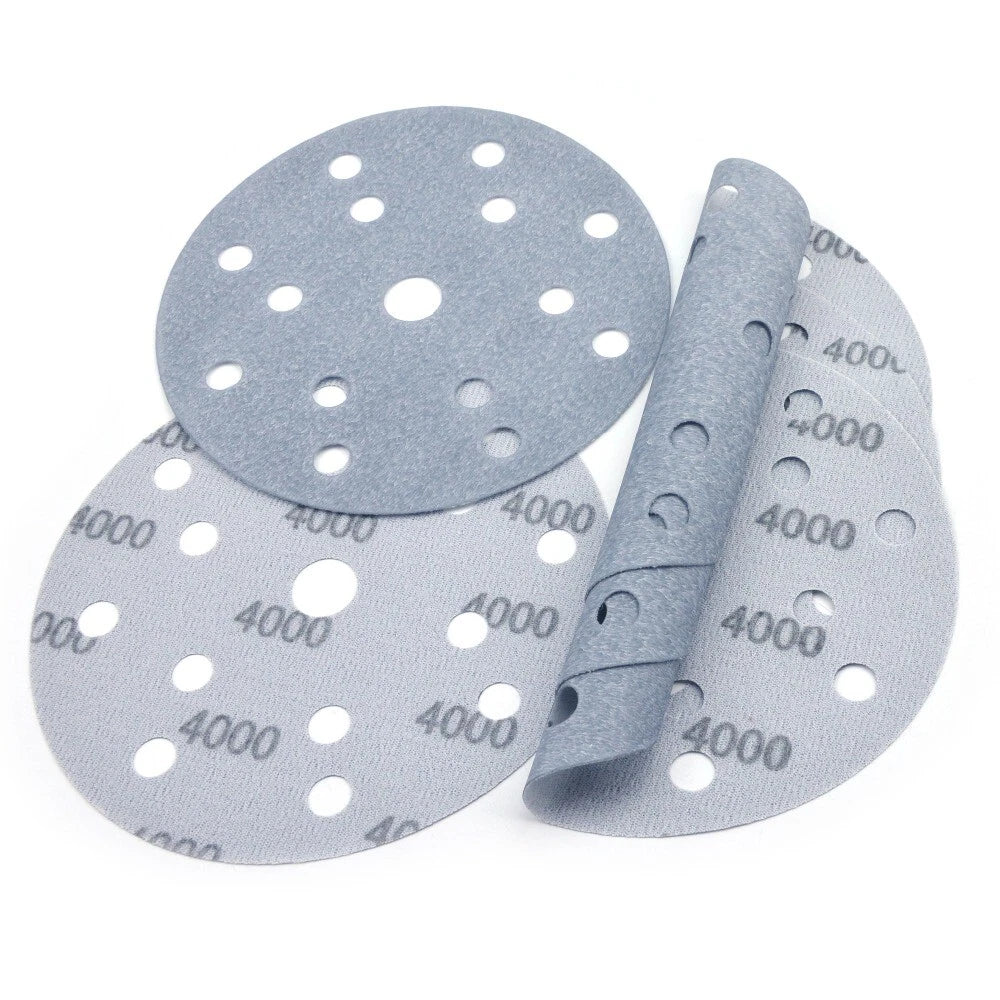 150mm 15 Hole 600~5000 Grit Wet/Dry Sanding Discs 5Inch Sandpaper Hook&Loop Pads