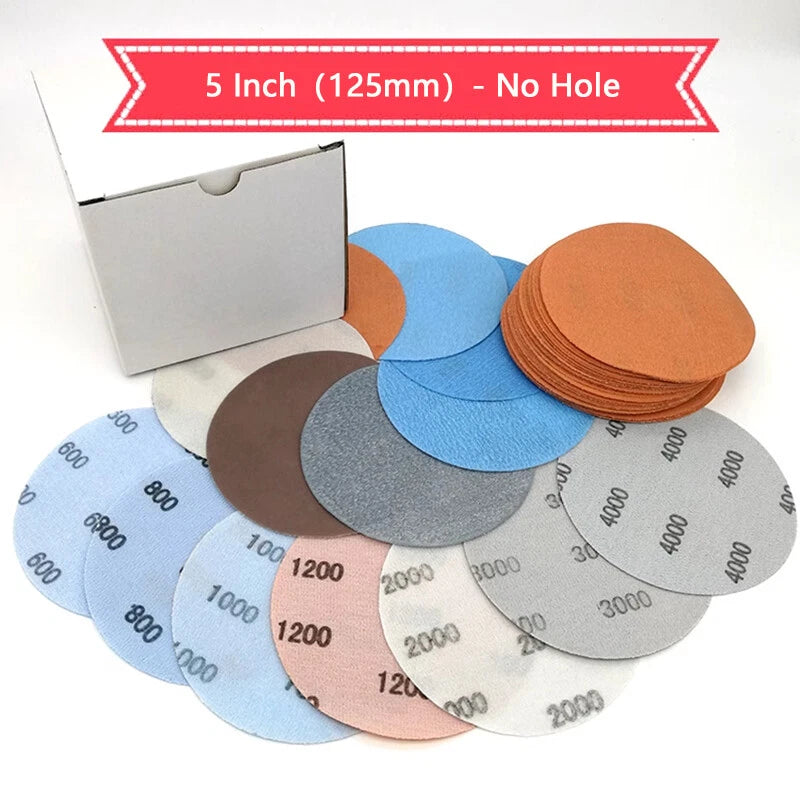 FV Soft Film Sandpaper 125mm/150mm Wet and Dry Sanding Discs 600 - 5000 Grit