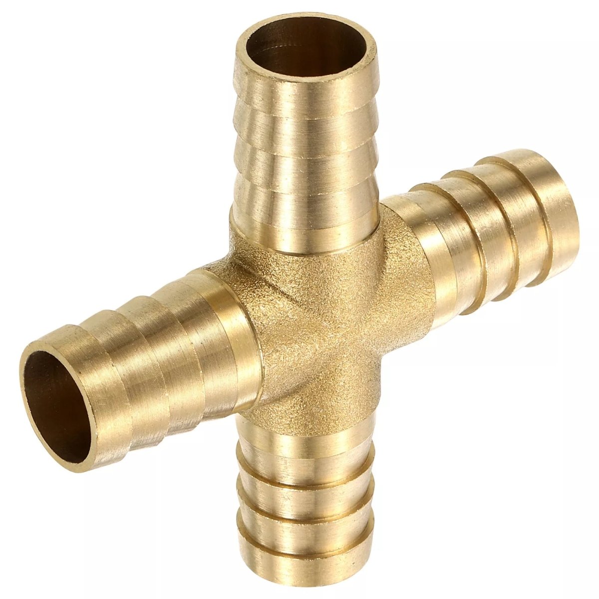 Brass 4 Way Pipe Fitting Cross Barb Union Fitting Pipe Adapter - HomeDIYer