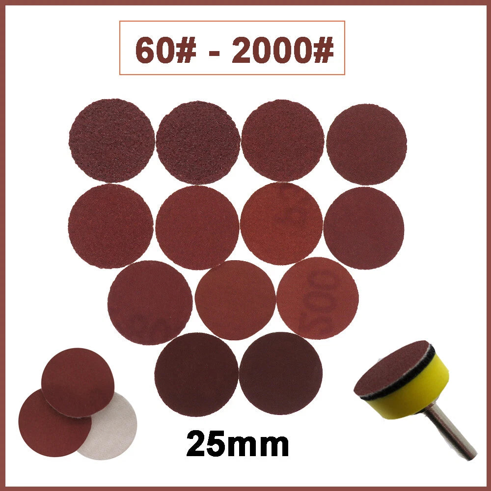 25mm Sanding Discs DA Pads Sandpaper 1 inch Orbital Hook and Loop Grit 60-2000