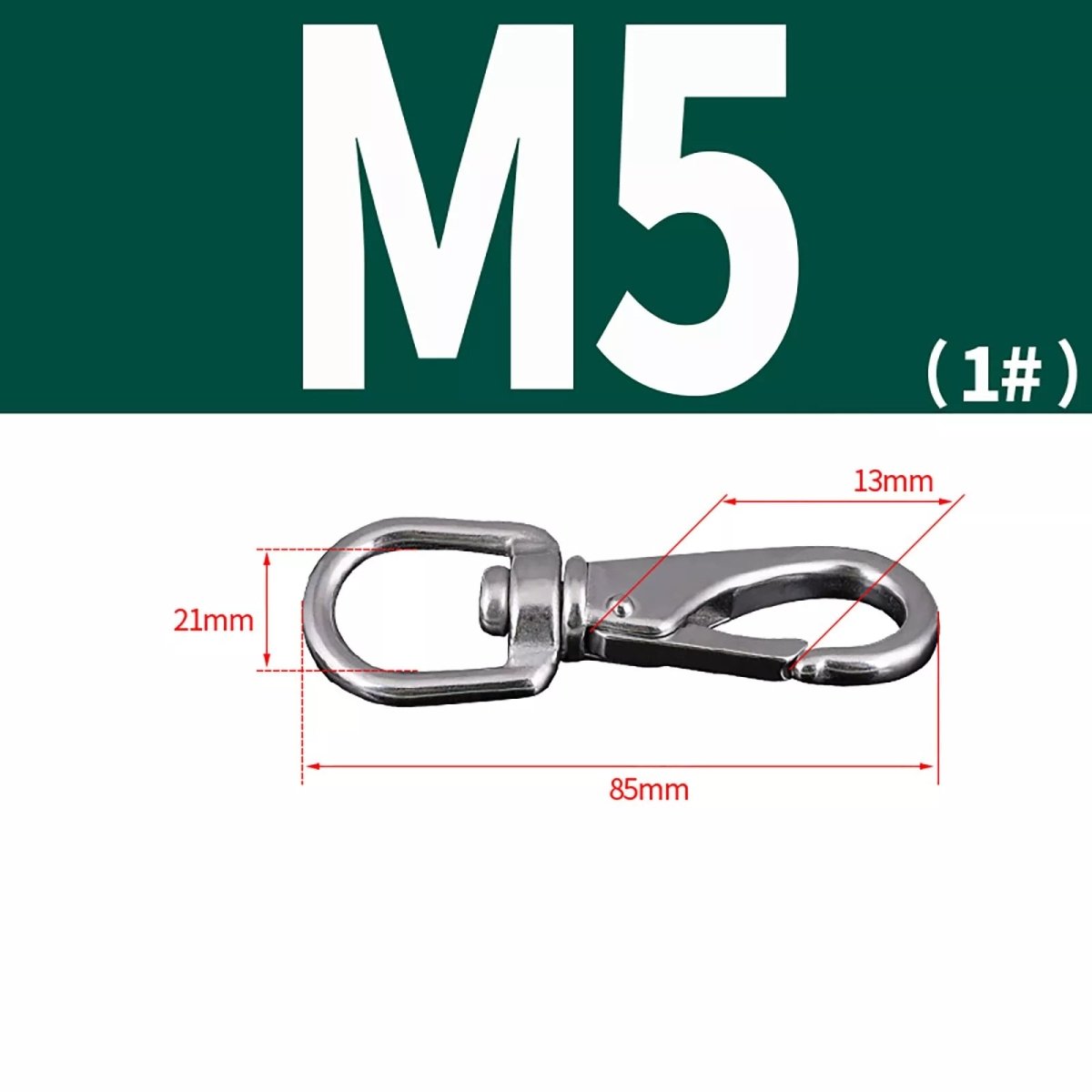 304 Stainless Steel Swivel Eye Snap Hooks M4 M5 M6 M7 - HomeDIYer