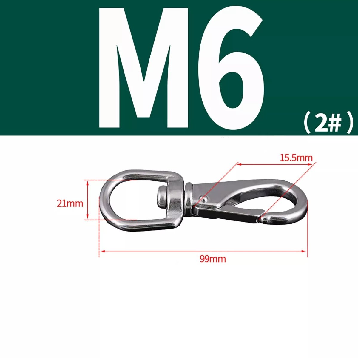 304 Stainless Steel Swivel Eye Snap Hooks M4 M5 M6 M7 - HomeDIYer