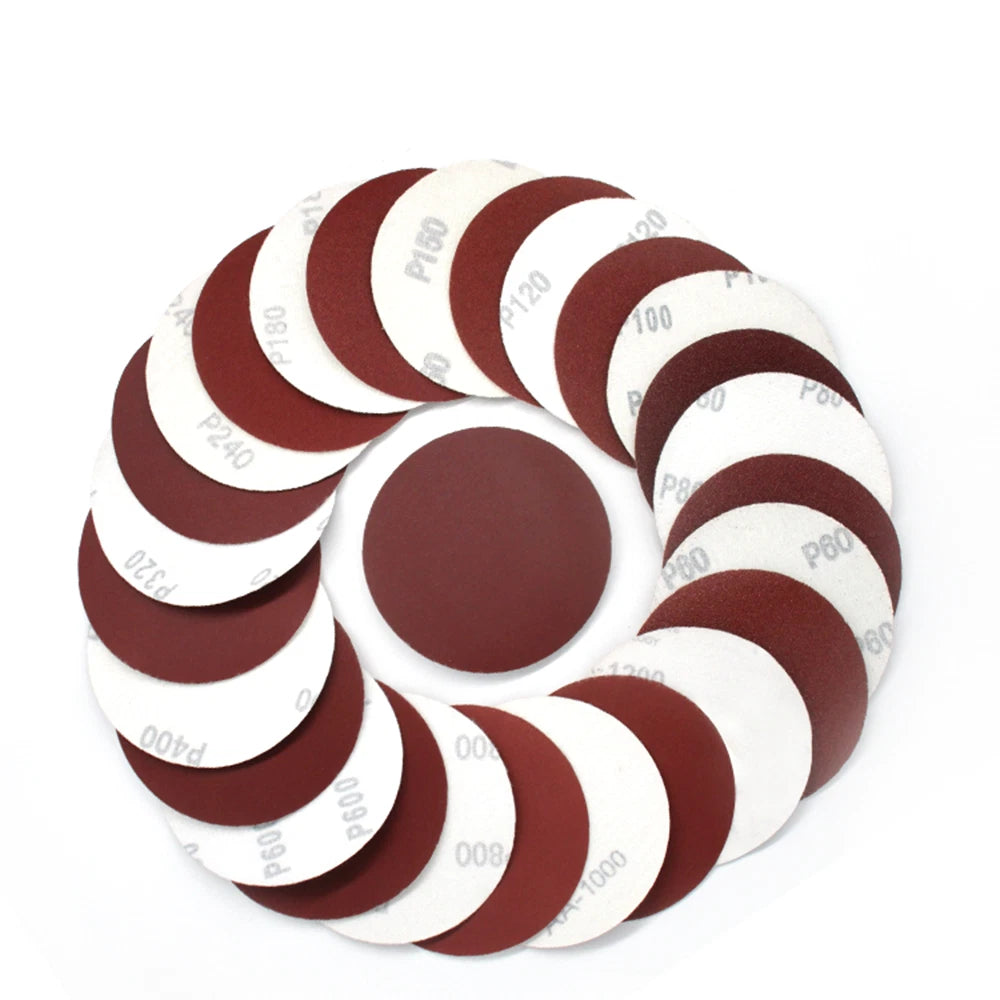 Dry 75/100/125/150 mm Red Abrasive Sanding Disc Hook Loop Sandpaper Grit 40-2000