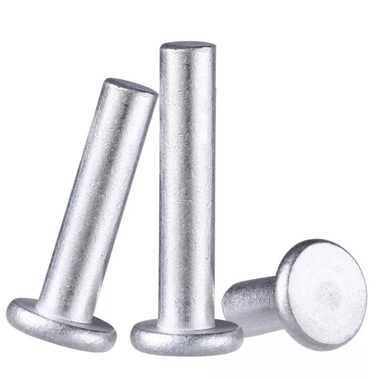 Aluminium Flat Head Solid Rivets Diameter 2mm, 3mm, 4mm, 5mm, 6mm, 8mm Rivet M5 - M8(10pcs) - HomeDIYer