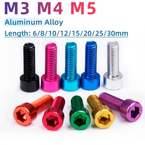 Hex Socket Screws Pan Head Color Aluminum Alloy M4 6-14mm Round Machine Bolts
