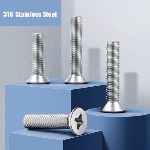 M2–M10 Phillips Flat Head Countersunk Machine Screws – 304 Stainless Steel, Metric