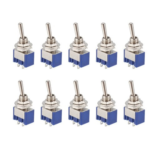 6mm Mini Toggle Switch DPDT 2/3 Position 3/6 Pin — AC 125V 250V for Boat Car DIY