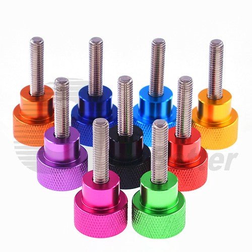 M3 Knurled Thumb Screws – Aluminium Hand Grip Knob + Stainless Steel Stud (Anodised Colours) - HomeDIYer