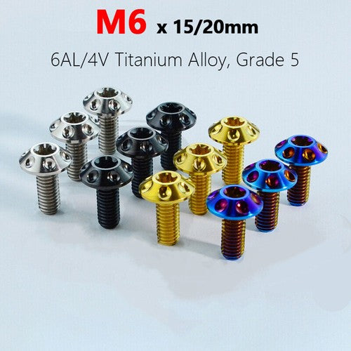 M6 x 15mm 20mm Titanium Motorcycle Decorative Bolt Torx Screws T30 Tuning Repair