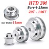 3M 10mm Timing Belt Drive Pulley 3mm Pitch 15-50 Tooth 4-20mm Bore HTD Aluminium