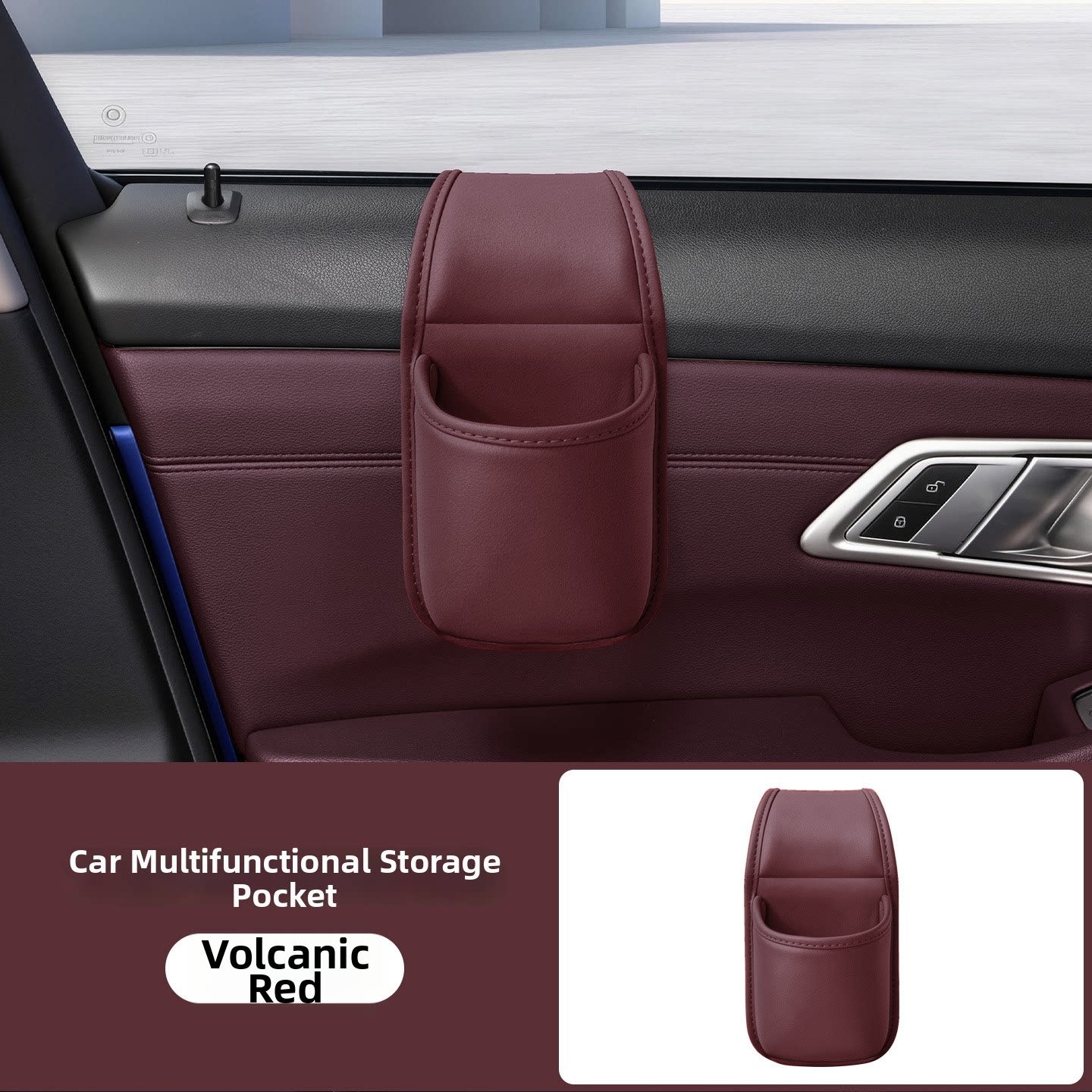 Car Door Storage Pocket Organizer with Adhesive Backing – 6 Colors