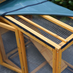 82-Inch Extra Large Outdoor Rabbit Hutch with Waterproof Roof & Pull-Out Tray