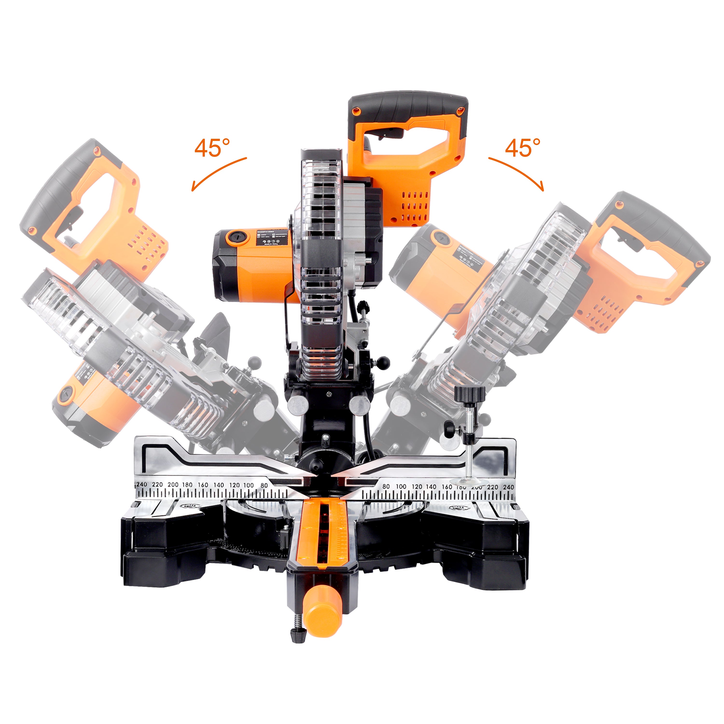 10inch Dual Bevel Double Speed Sliding Miter Saw with LED, 48T Blade,0-45° Bevel,2-Speed 5000/3200 RPM,15Amp Miter Saw with Extension Table,3.5x13in Cutting Capacity