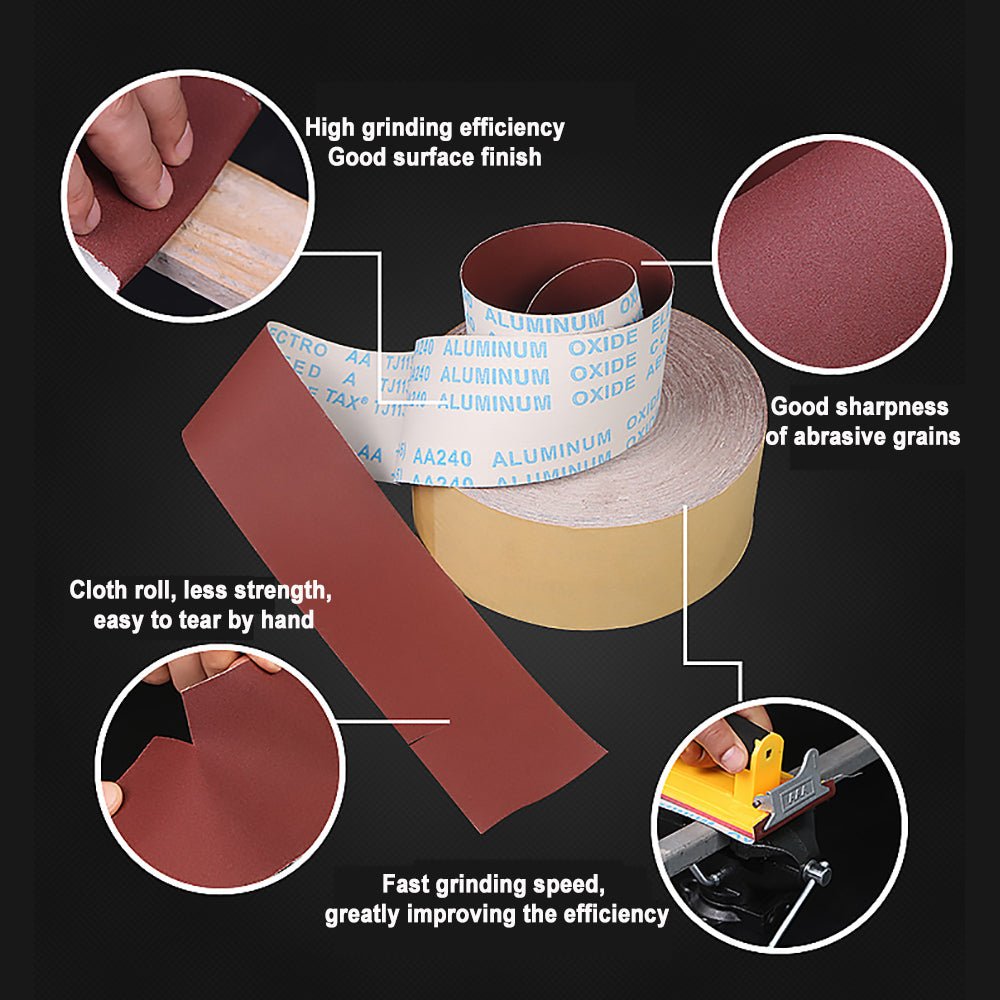 1 Meter 80 - 600 Grit Emery Cloth Roll Polishing Sandpaper For Grinding Tools Metalworking Dremel Woodworking Furniture - HomeDIYer