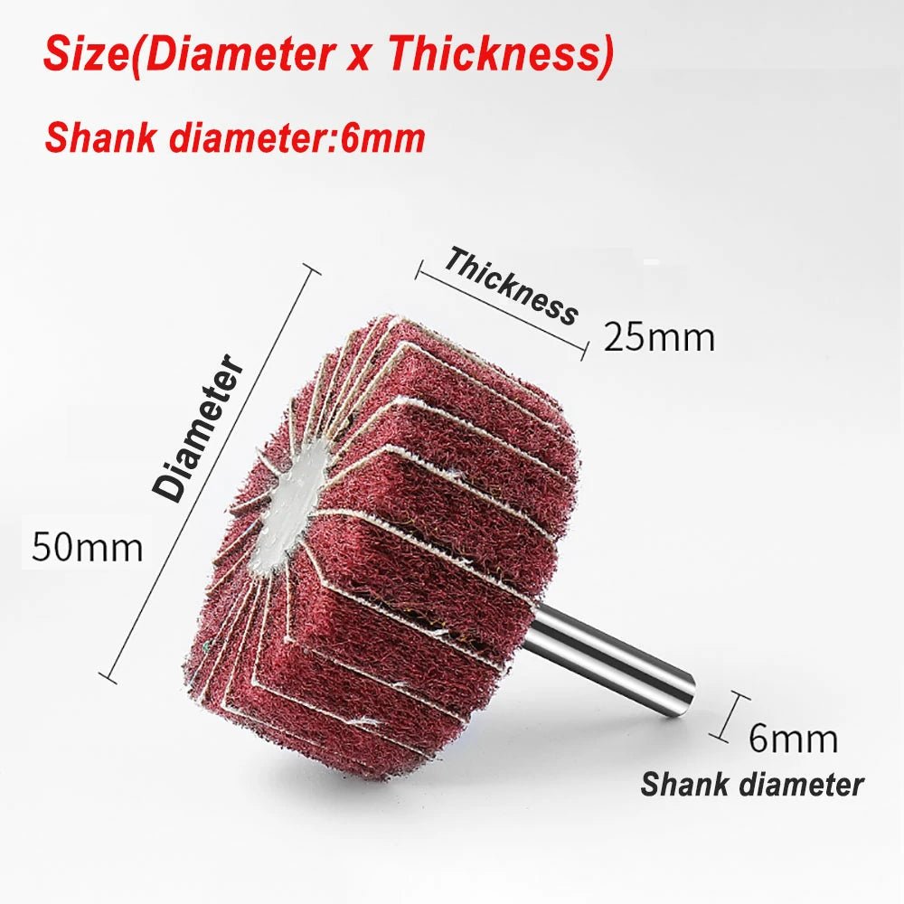 6mm (1/4'') Shank Non - woven Abrasive Buffing Wheel - High Performance Polishing Wheel For Metal, Wood, Plastic - Power Drill - HomeDIYer